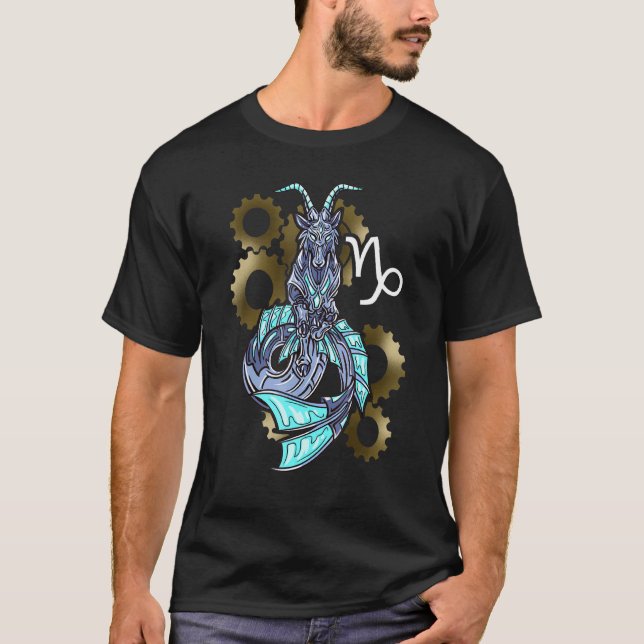 Camiseta Capricórnio Horoscope Inspirou Símbolo Capricórnio (Frente)