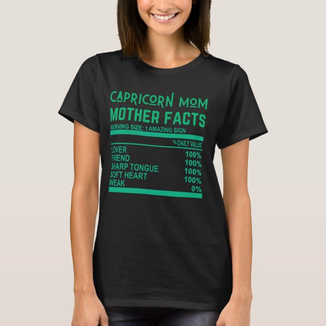 Camiseta Capricórnio Mãe Engraçada Fala Piada Com Amor (Frente)