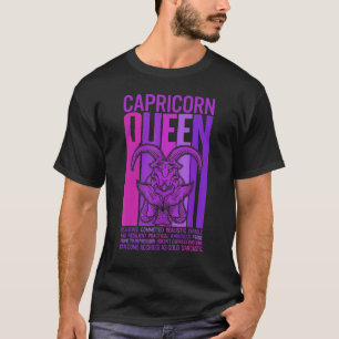 Camiseta Capricórnio Rainha Zodiac Sinal Puro Mulheres Horó