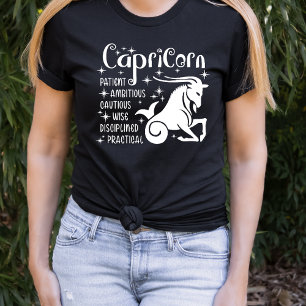 Camiseta Capricórnio Sinal Zodiac Traços Horóscopo