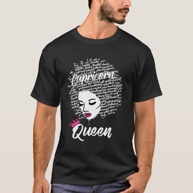 Camiseta Capricórnio Zodiac Afro Para Preto (Frente)