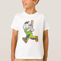 Caprino como Batsman com morcego de críquete