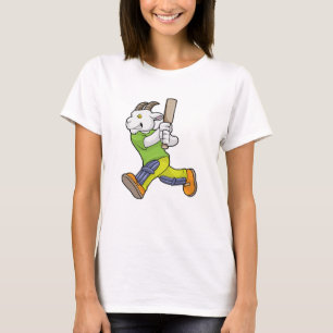 Camiseta Caprino como Batsman com morcego de críquete