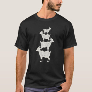 Camiseta Caprinos empilhados uns nos outros animais de esti