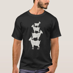 Camiseta Caprinos empilhados uns nos outros animais de esti