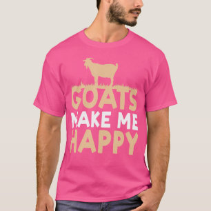Camiseta Caprinos Fazem-me Feliz Pet Goat Proprietário