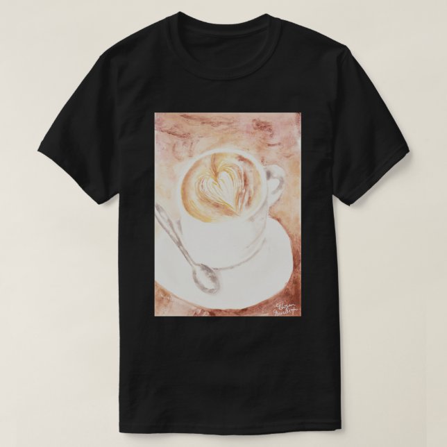 Camiseta Cápsula de Arte Latta de Molho, Café (Frente do Design)