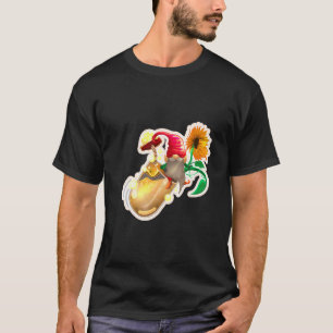 Camiseta Capsula de Gnome de Girassol Fazenda Estilo Hippie
