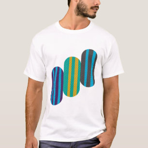Camiseta Cápsula Geométrica Listrada Retro Moderno de Meado