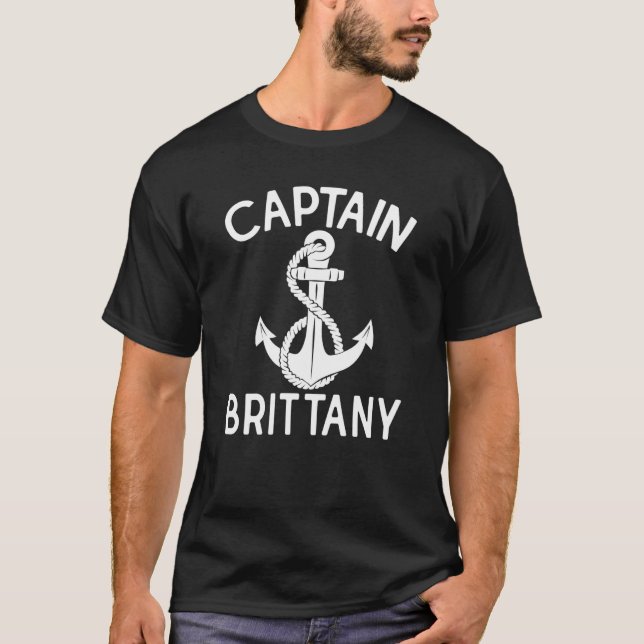Camiseta Captain Brittany Boat Anchor Boating Ship Yacht (Frente)