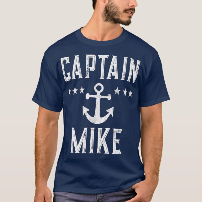 Camiseta Captain Mike Personalized Boating Lover Name (Frente)