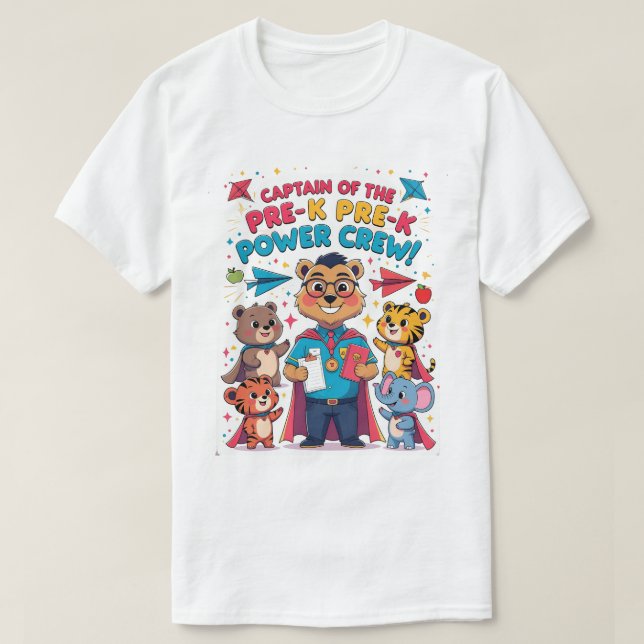 Camiseta Captain of the Pre-K Power Crew (Frente do Design)