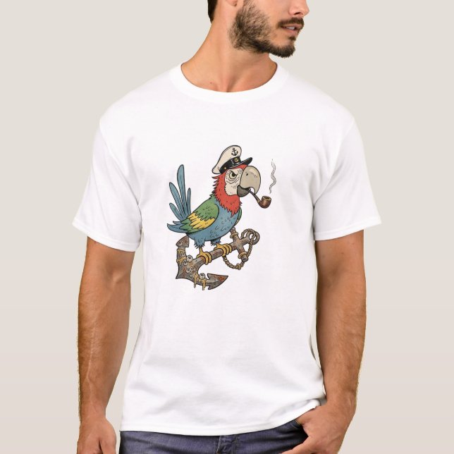 Camiseta Captain Parrot on Rusty Anchor (Frente)