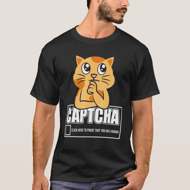 Camiseta Captcha Cat Robot Design (Frente)
