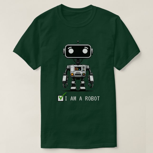 Camiseta Captcha Robot - Eu sou um Robô (Frente do Design)