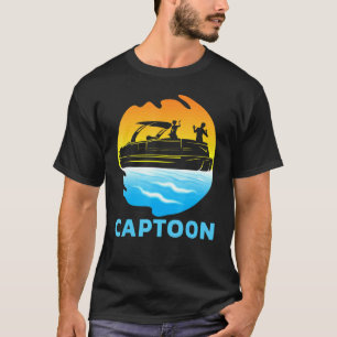 Camiseta Captoon Pontoon Boat Barco Lago Capitão Captoon