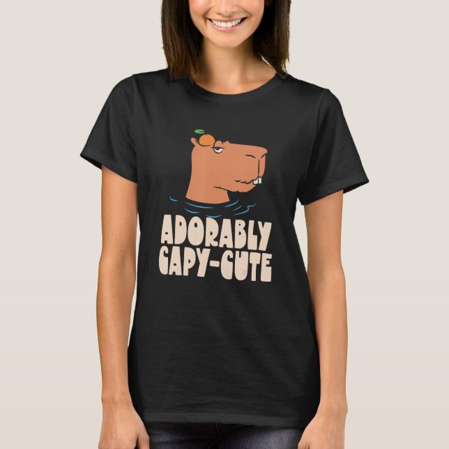 Camiseta Captura Adorável De Capybaras Animais Cutes Rodent (Frente)