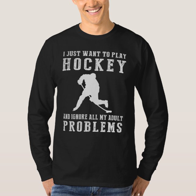 Camiseta Captura para riso: Hockey foge de lágrimas adultas (Frente)