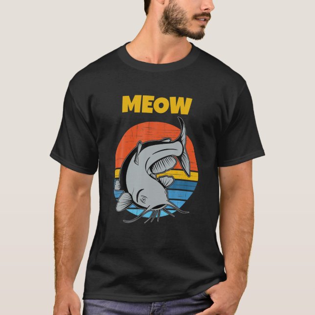 Camiseta Captura Retro Sunset Funny Meia-Peixe-Capuz (Frente)