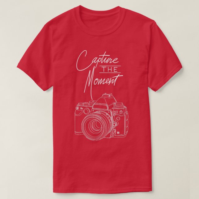 Camiseta Capturar a Camera Fotografia Momento da Camera par (Frente do Design)