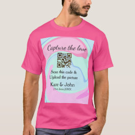 Camiseta Capturar a combinação azul-rosa do marble add QR s