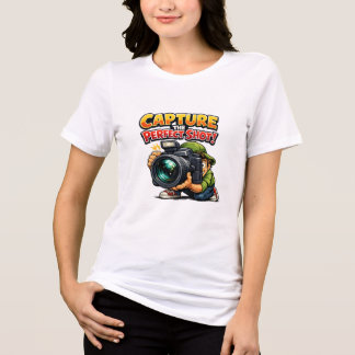 Camiseta Capture A Foto Perfeita Fotógrafo Cartoon Engraçad