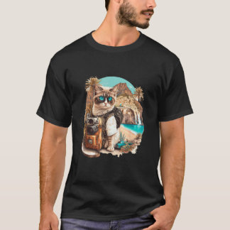 Camiseta Capture Suas Aventuras com o Desenho do Gato Turis