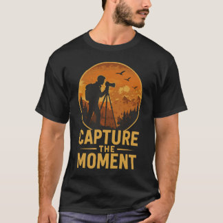 Camiseta Capture The Moment Photographer Sunset Silhouette 
