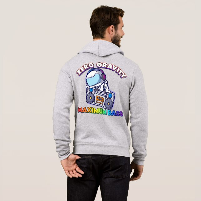 Camiseta Capuz de Astronauta Gravidade Zero (Parte Traseira Completa)