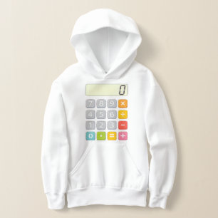 Camiseta Capuz de Calculadora de Matemática Fofa para Escol