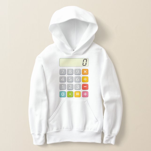 Camiseta Capuz de Calculadora de Matemática Fofa para Escol (Postura )