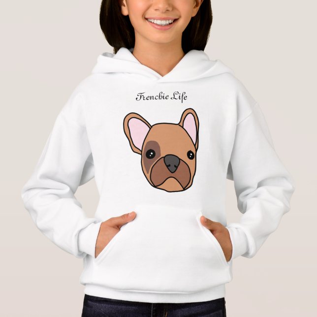 Camiseta capuz de cão francês (Frente)
