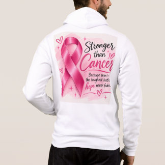Camiseta Capuz de conscientização da fita rosa Mais forte q