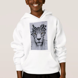 Camiseta Capuz de Criança com Retrato Artístico de Leopardo