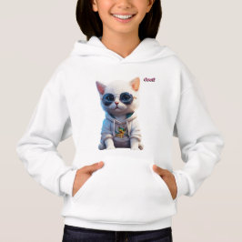 Camiseta Capuz de Criança Gatos & Óculos