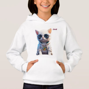 Camiseta Capuz de Criança Gatos & Óculos