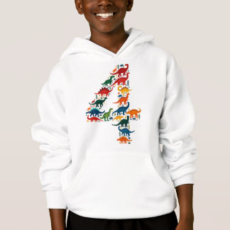Camiseta capuz de dinossauro colorido