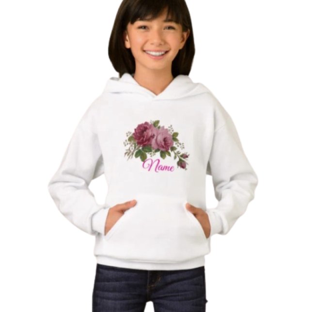 Camiseta Capuz de Elegância Rosa Rosa (Criador carregado)