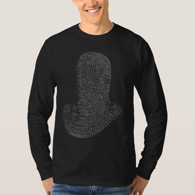 Camiseta Capuz de Guerreiro de Cota de Malha (Frente)