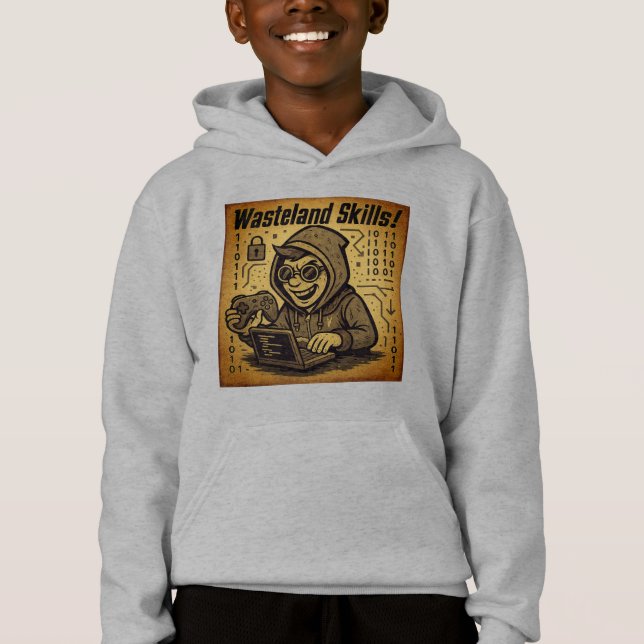 Camiseta capuz de hacking de terminal de habilidades e vant (Frente)