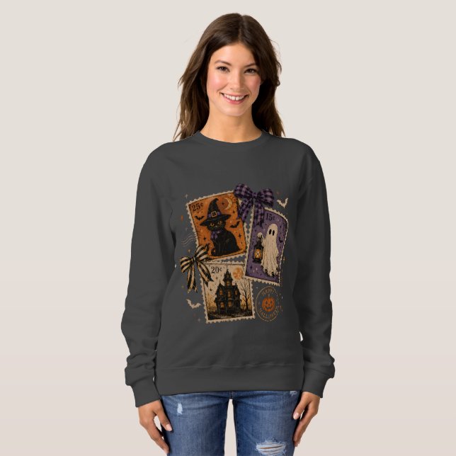 Camiseta Capuz de Halloween Assustador com Desenhos de Fant (Frente Completa)