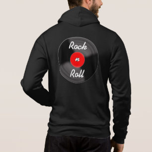 Camiseta Capuz de Jaqueta de Vinil Vermelho Retro
