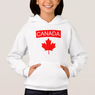 Camiseta Capuz de Menina Folha de Bordo do Canadá