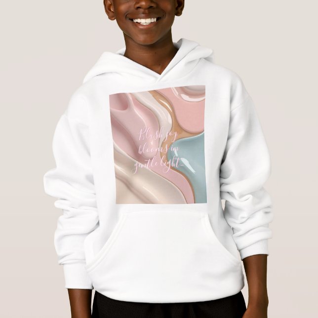 Camiseta Capuz de moletom infantil com gráfico elegante (Frente)