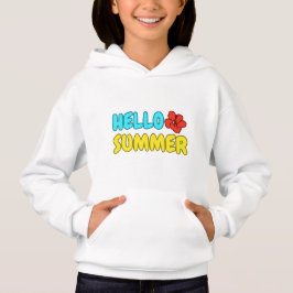 Camiseta Capuz de Moletom Olá Verão Crianças