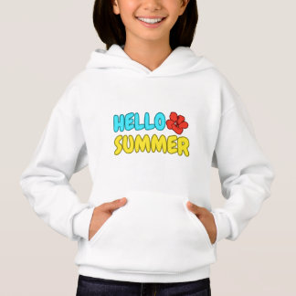Camiseta Capuz de Moletom Olá Verão Crianças