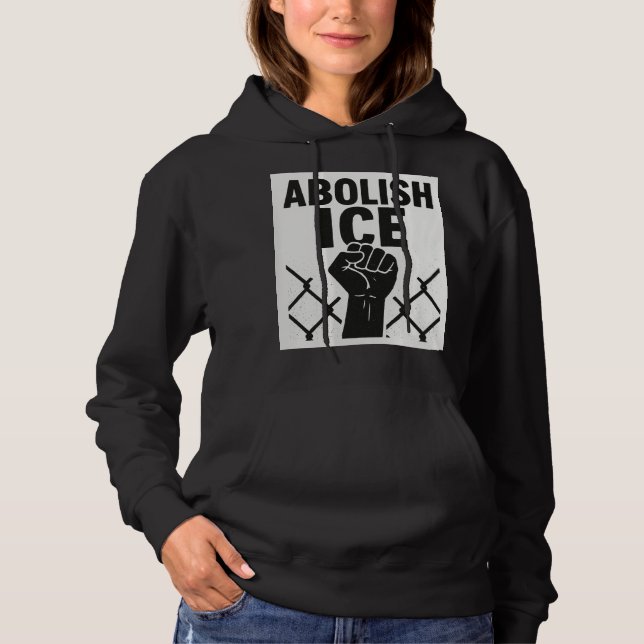 Camiseta Capuz de Protesto Abolir ICE – Justiça Imigratória (Frente)