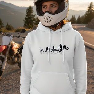 Camiseta Capuz Evolução da Vida de Motocicleta