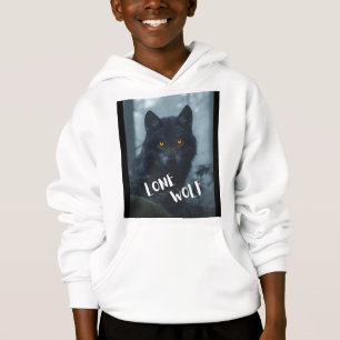 Camiseta capuz infantil (design de lobo solitário)