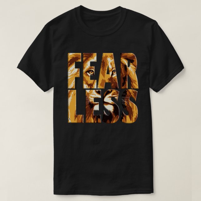 Camiseta Capuz Leão Sem Medo - Streetwear Motivacional para (Frente do Design)